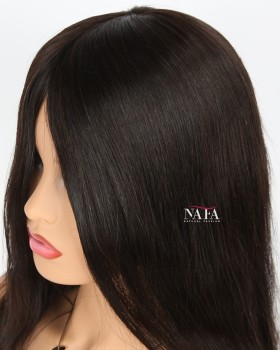Natural Looking Brazilian Straight Human Hair Wig Silk Base