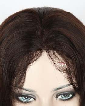 Nafawigs Long Dark Brown Human Hair Wig Color 2 Straight 