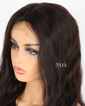 Nafawigs Black Wavy Human Hair Wigs Natural Straight 