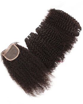 Jerry Curly Weave Hair Bundles With Closure