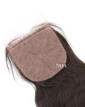 Brazilian Virgin Silk Base Closure Wavy Natural Wave Human Hair Topper