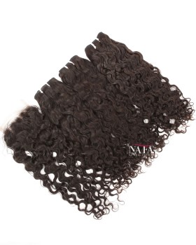 Molado Curly Human Hair 3 Bundles With Closure
