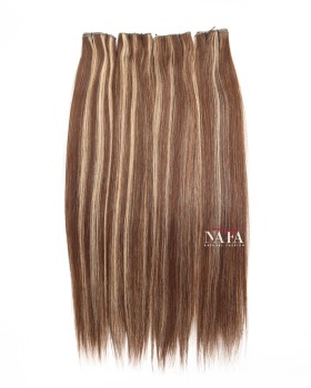 Light Brown Hair Color 4 With Blonde Highlights 27# Genius Weft