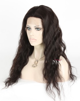 Long Brown Wavy Wig in Natural Hair Color