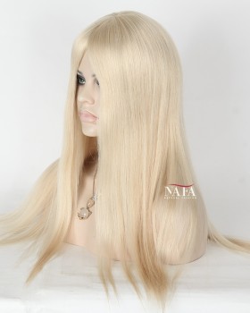 Long Platinum Blonde Human Hair Wigs White Blonde Lace Front Wig