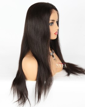 Long Straight Black Silk Base Full Lace Wig