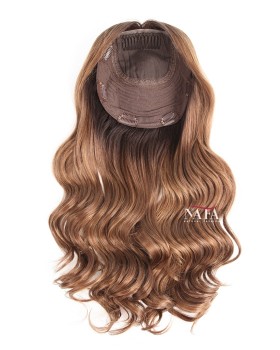 ombre Human Hair Crown Toppers For Women's Hair Loss