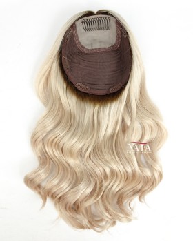 ombre natural curly hair toppers for thinning crown