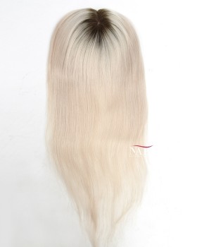 Ombre White Human Hair Clip On Hair Pieces For Thinning Hair