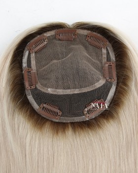 Ombre White Human Hair Clip On Hair Pieces For Thinning Hair