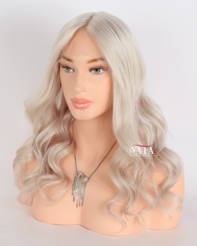 18-inch-silver-grey-white-human-hair-beach-wave-wig