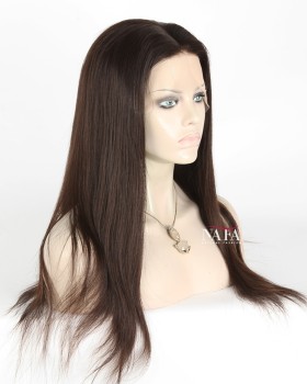 Straight Brown European Human Hair Wig