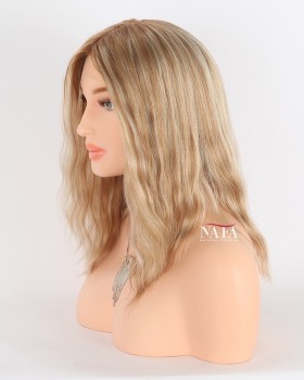 12-inch-wavy-honey-blonde-human-hair-wig-with-highlights