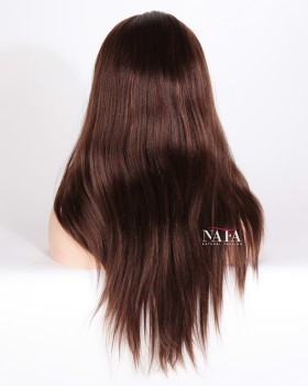 Yaki Human Hair Color 4 Bleached Knots Wig
